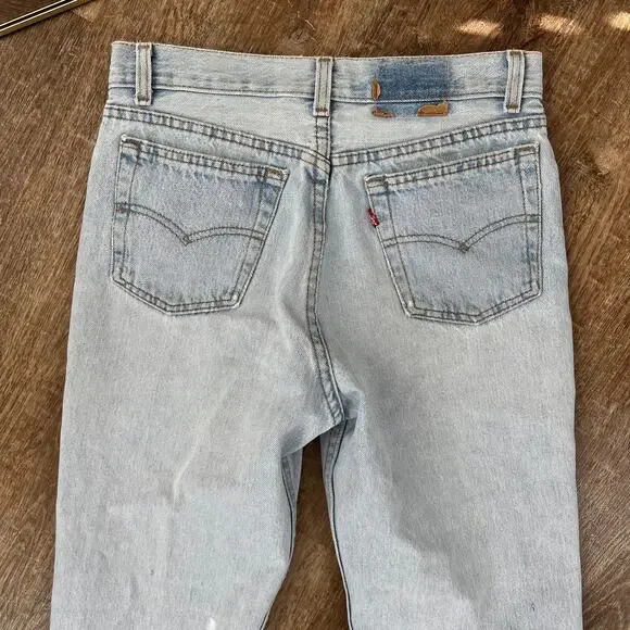 Vintage Levi's 701 High Waisted Light Wash Straight Jeans Button Fly - Picture 4 of 10